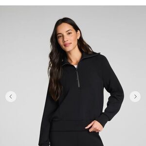 SPANX Black Quarter-Zip Sweatshirt